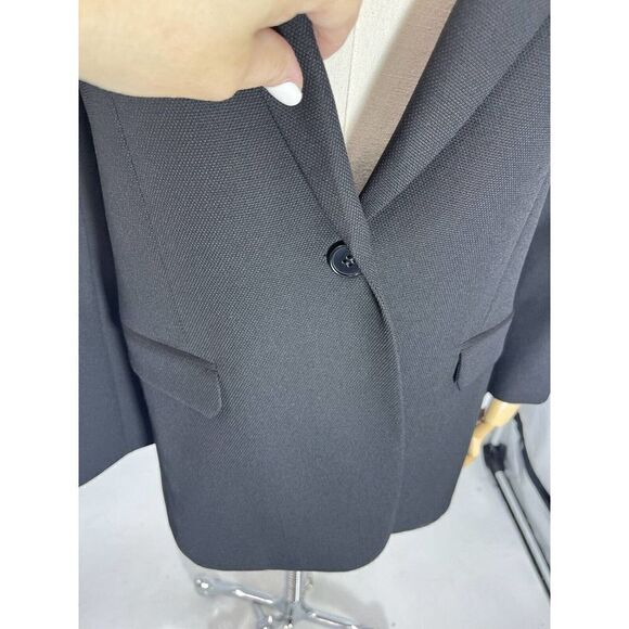 Helmut Lang Women's Black Peak Lapel Blazer Jacket Size 10 Button Lined - Picture 11 of 16